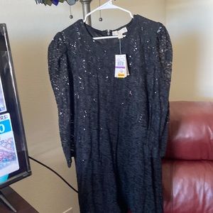 Michael Korrs Sequins on dress not sleeves Size XXL